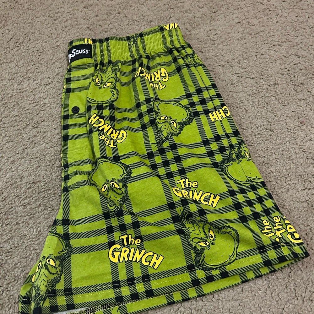 Dr. Seuss Green Plaid Grinch Shorts